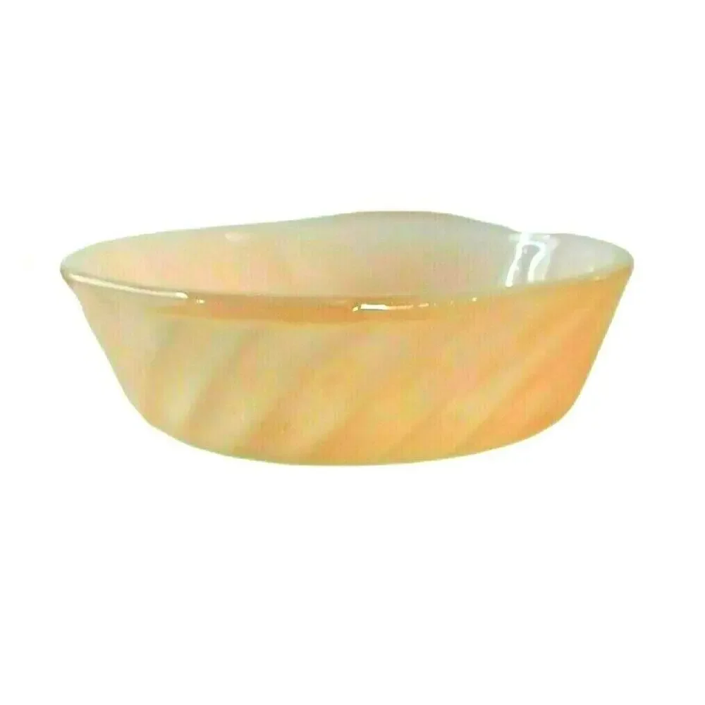 🍑👩🏻‍🍳🍽️Retro Anchor Hocking Mini Casserole Dish Milk Glass Peach Luster